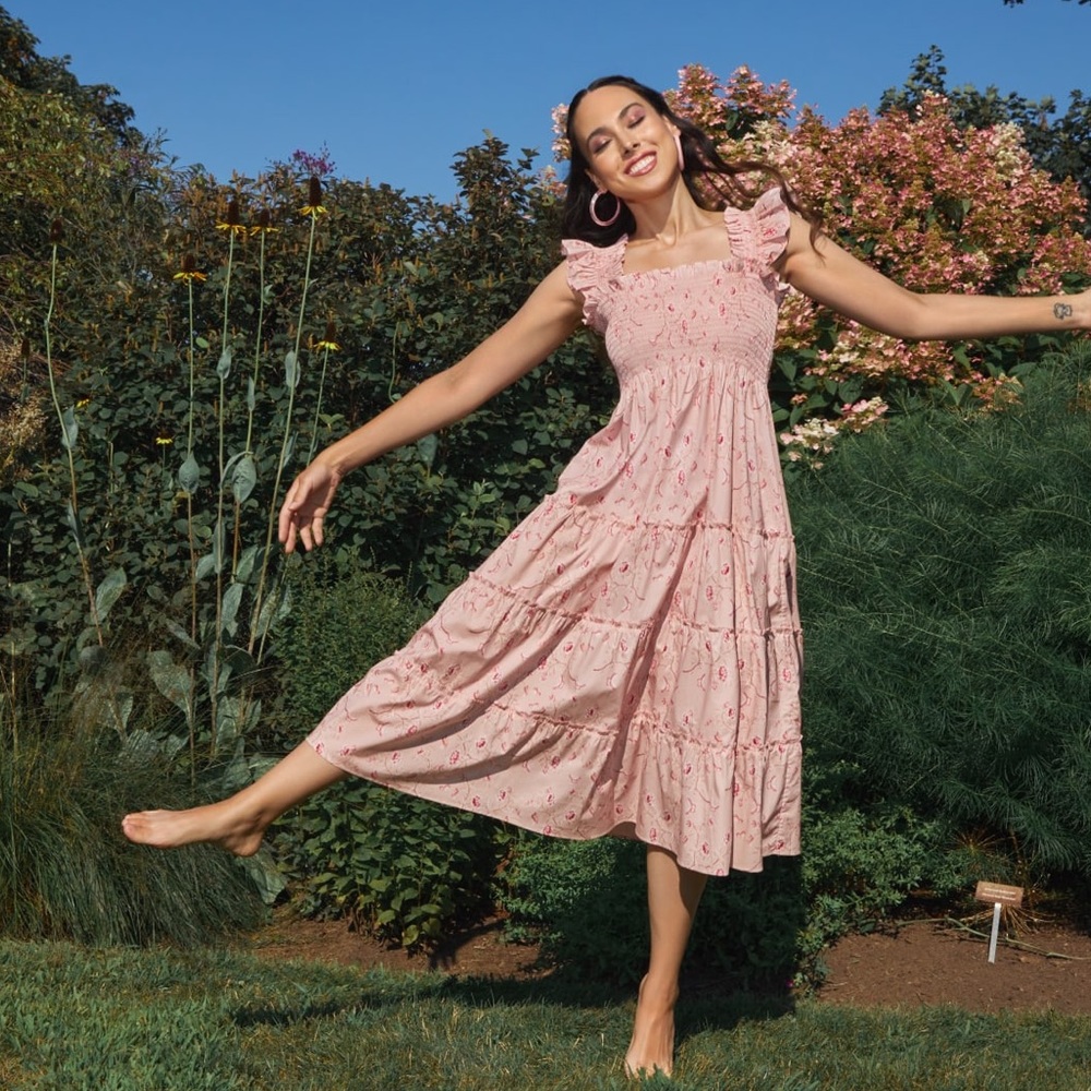 Hill House x Phenomenal Brigerton Ellie in Pink Floral Nap Dress M